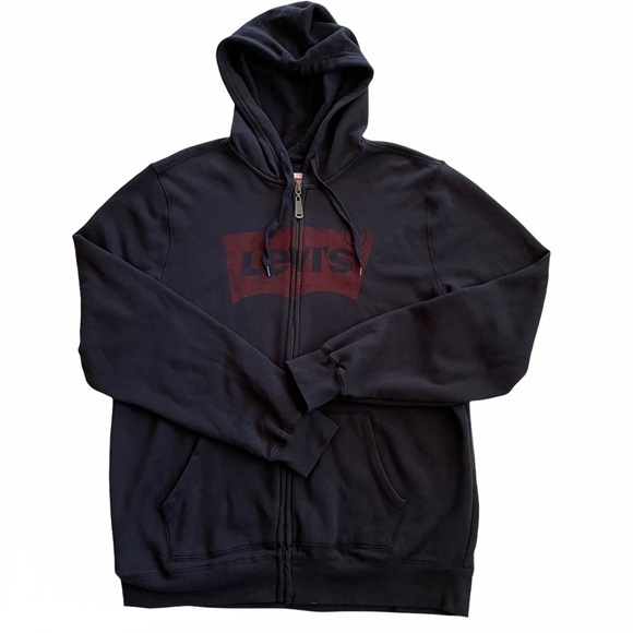 Levi's Other - Levi’s Logo Full Front Zip Hoodie Navy Blue Size Large